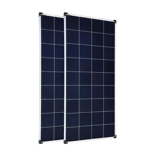Kit de doble panel solar 165 W + soporte + batería 80 Ah