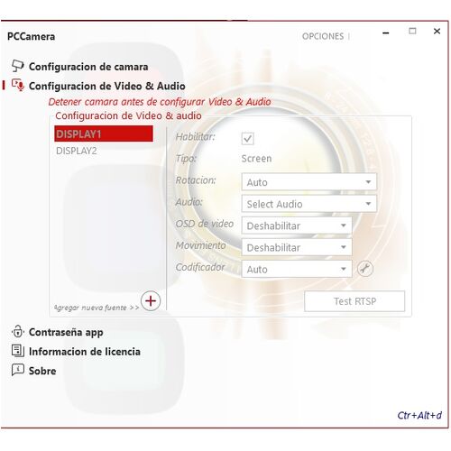 Software que convierte la pantalla de un PC en una cmara ONVIF compatible