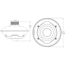 Accesorio de colgar para cámaras Pelco Fisheye. De exterior.