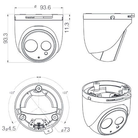 Domo IP 5 MP 2.8 mm LEDs Audio Alarmas