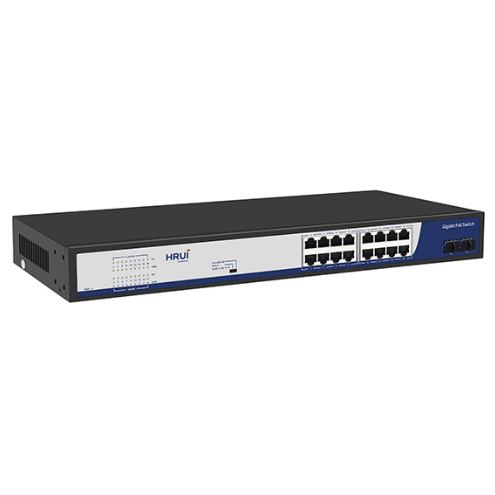 Switch PoE de 16 puertos + 2 uplink SFP. 10/1000 Mbps Gigabit. 802.11af/at