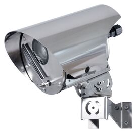 Cámara IP Bullet Inox 316L 1080p Zoom 40x 60fps 24VAC/DC PoE+, ventana de Vidrio y limpiacristales