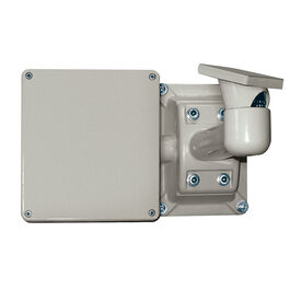 Soporte de pared para carcasas con rotula y caja de conexiones incorporada de uso general.