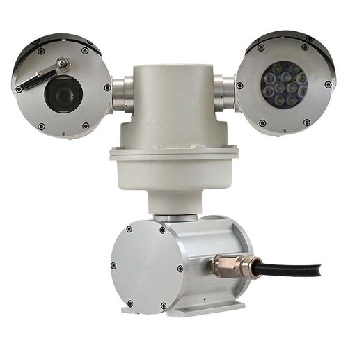 CAMARA PTZ ATEX CON ZOOM 30 X E ILUMINADORES IR CONSTRUIDA EN ALUMINIO ANODIZADO.