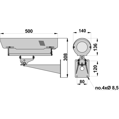 Carcasa Profesional de Acero Inox 316L con Ventilador, Heater y WIPER.