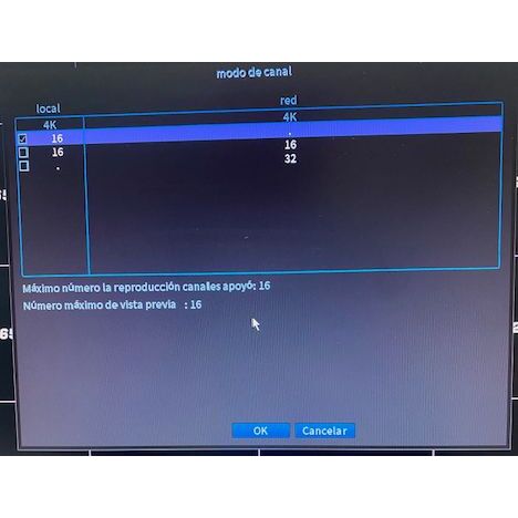 DVR hbrido 16 entradas analogicas hasta 4K mas 16 entradas IP hasta 4 K Sin disco duro