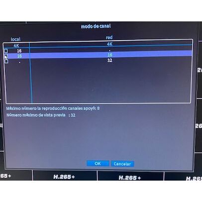 DVR hbrido 16 entradas analogicas hasta 4K mas 16 entradas IP hasta 4 K Sin disco duro