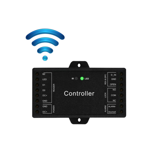 Controladora para UNA puerta con control WIFI. Permite conexin con cualquier lector con salida Weigand (26-37 bits).