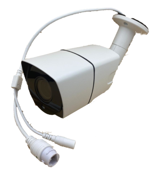 Camara Bullet IP de 4 MPX con lente Varifocal de 2,8 a 12 mm y Alimentacion POE