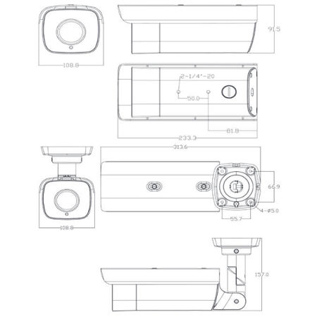 Cmara IP bullet H.265 2 MP 2.8 a 12 mm motorizada IR alarmas audio