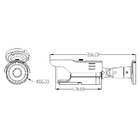 Cmara tubular IP de 5 MP 2.8 a 12 mm. IR. PoE