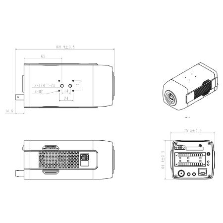 Cmara box IP recognitiva 1080P H264 Onvif