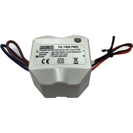 Fuente de alimentaci estabilizada 12 V 1.5 A con carcasa compacta