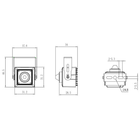 Cmara IP miniatura 1080P 3.7 mm pin hole cnica