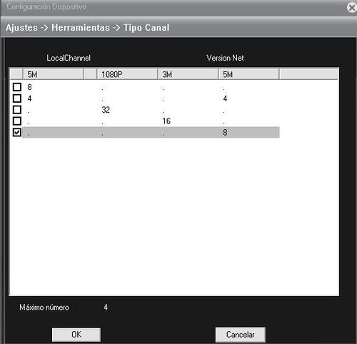 DVR 8 canales 5 en 1 hasta 5 MP