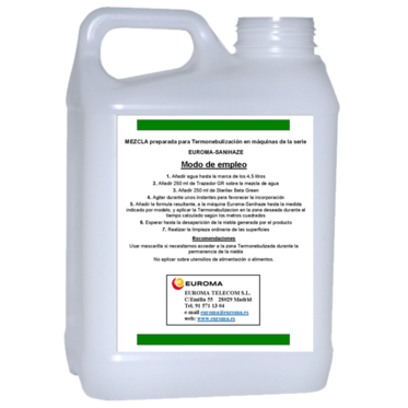 Garrafa de 5L para realizar la mezcla con Sterilex. Uso en maquinas de desinfección EUROMA_SANIHAZE