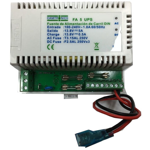 Fuente de alimentación 12V 5A carril DIN con UPS