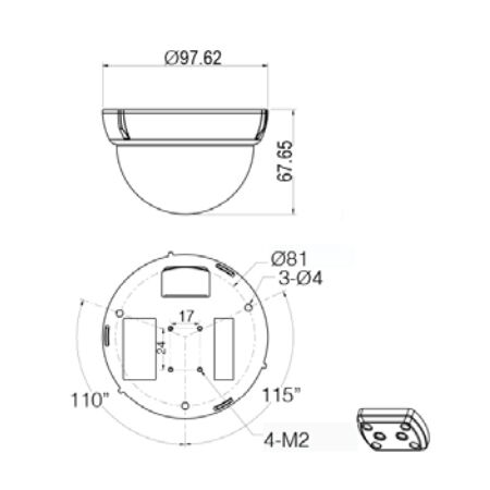 Domo IP 4MP 2.8 mm IR 30 m ranura microSD